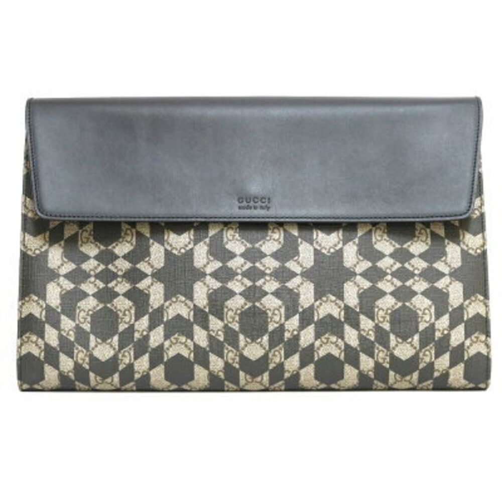 GUCCI clutch bag GG Kaleido Supreme black leather BIM
